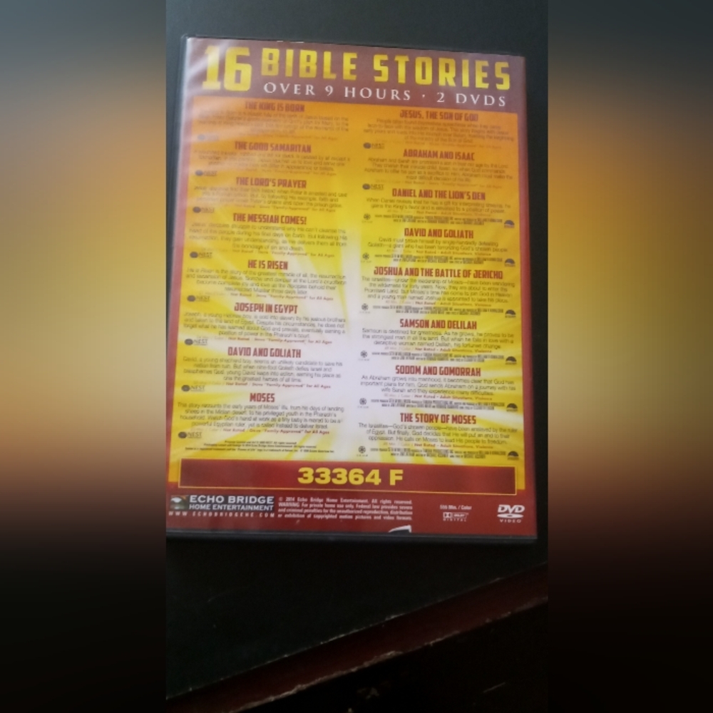 16 Bible Stories For The Whole Family DVD - Yellow & Red Cover - Picture 2 of 3